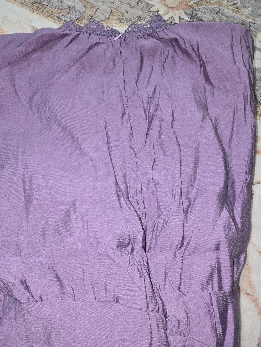 Elegant Mauve Maxi Dress with Smocked Waist - Picture 4 of 4
